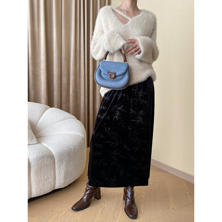Damen kuscheliger V-Ausschnitt Pullover mit raffinierten Details und weichem Material Drune
