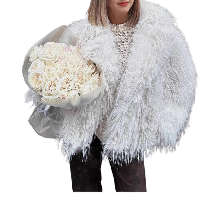Damen Kunstfelljacke im extravagant gefransten Design Drune