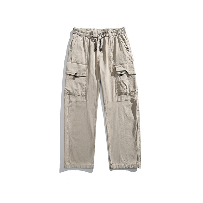 Herren Leichte Utility-Cargohose aus Baumwollmix mit Elastikbund, Kordelzug und Mehrfachtaschen Drune