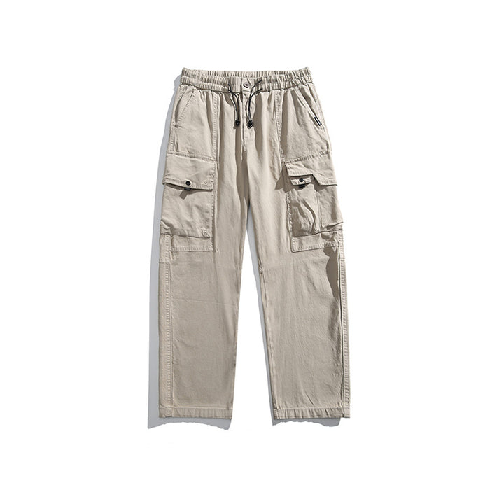 Herren Leichte Utility-Cargohose aus Baumwollmix mit Elastikbund, Kordelzug und Mehrfachtaschen Drune