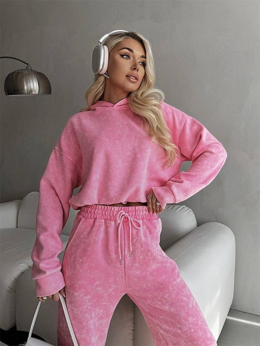 Damen modisches und lässiges Hoodie-Set mit lockerer Passform Drune