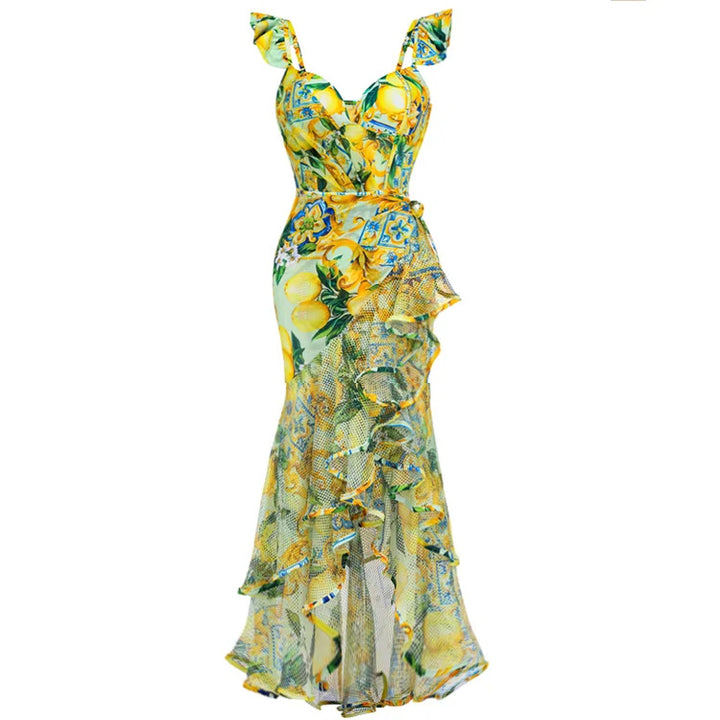 Damen Schwimmanzug mit floralem Design und V-Ausschnitt Drune