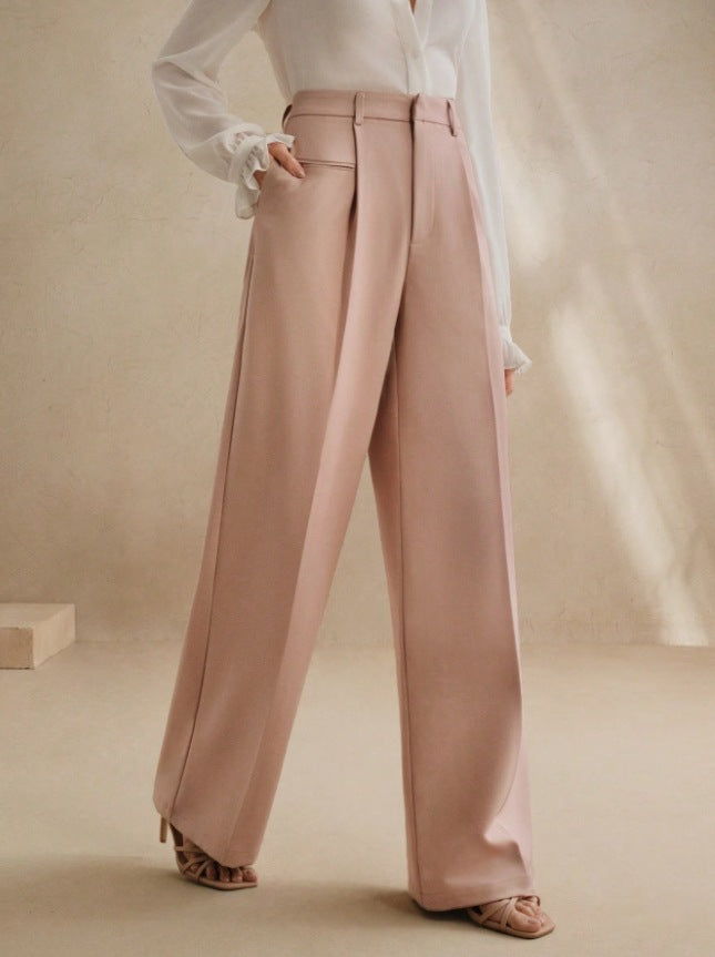 Damen Weite und elegante Anzughose mit hohen Bund Drune