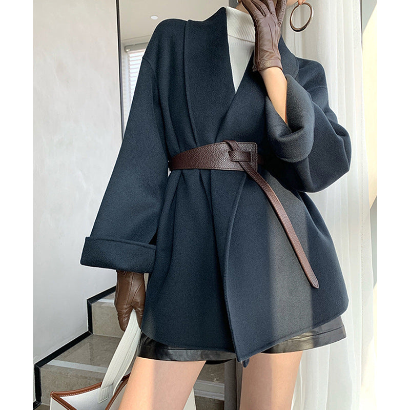 Damen Wickeljacke mit Taillengürtel Drune