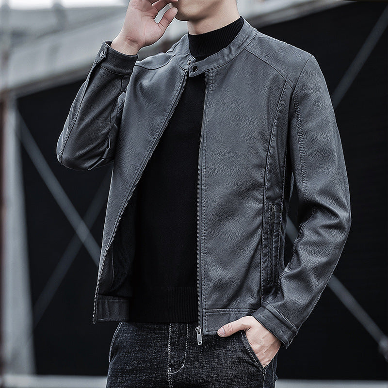 Herren Moderne Kunstlederjacke Drune