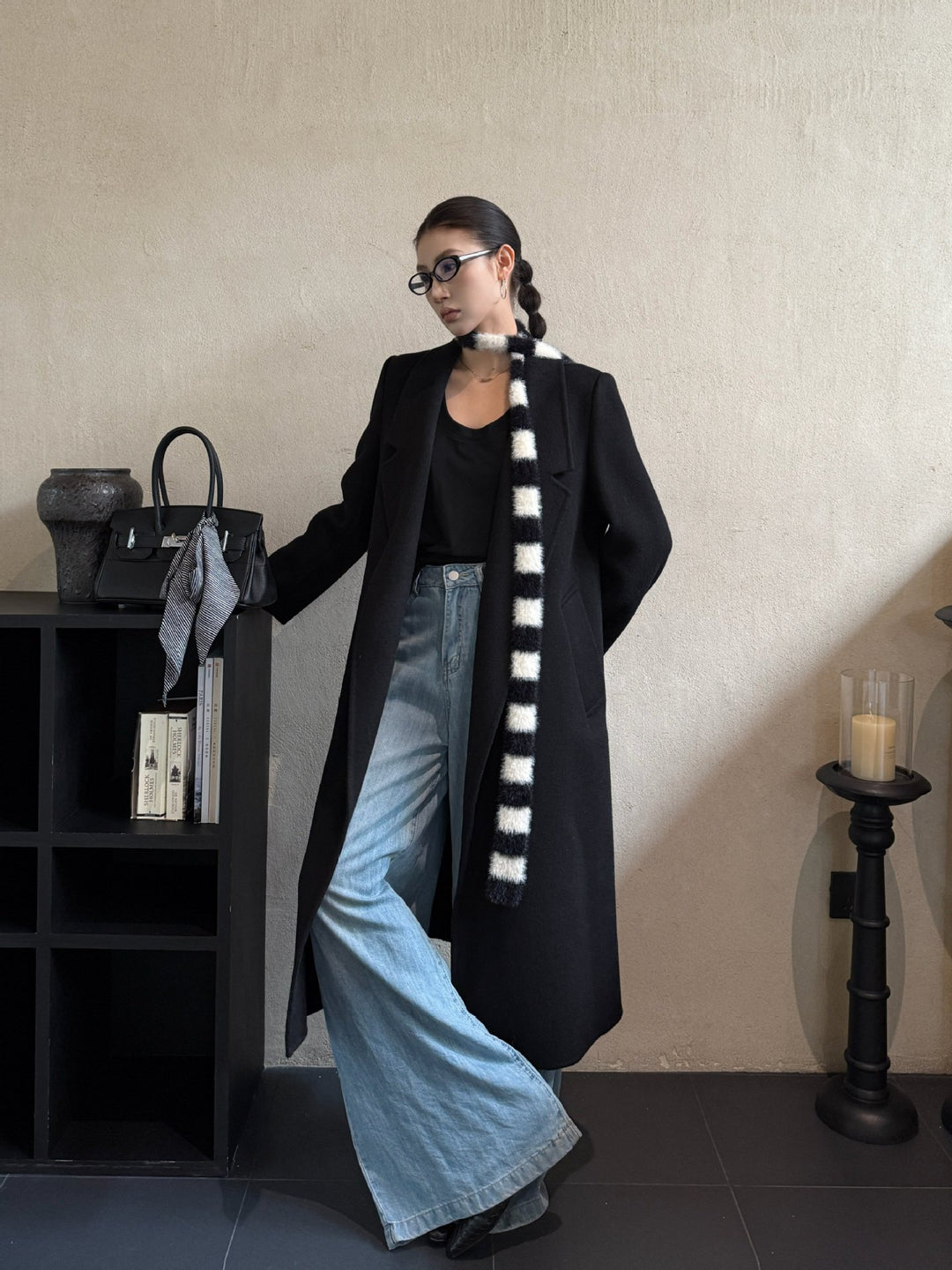 Damen Oversize Wollmantel mit strukturierter Schulterpartie und elegantem Revers Drune