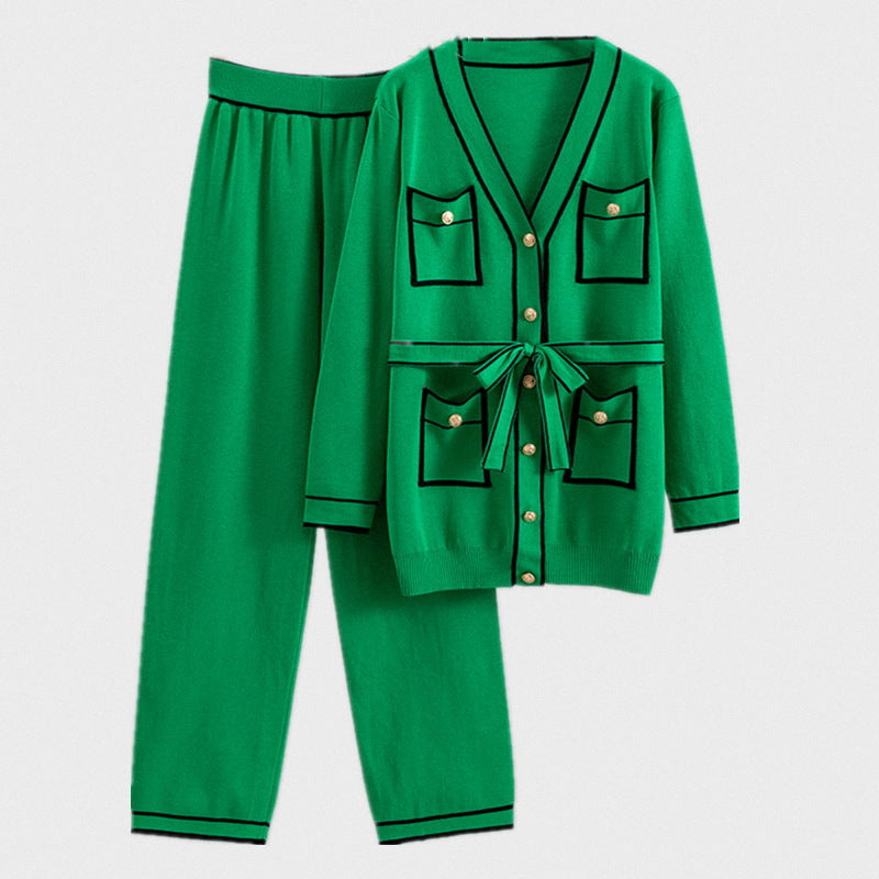 Damen gemütliches Strickanzug-Set Drune