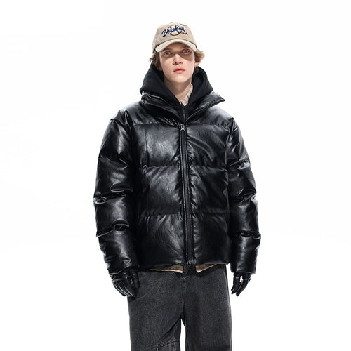 Herren Gepolsterte Kapuzenjacke mit Veloursleder‑Optik und verdecktem Zwei-Wege‑Reißverschluss Drune
