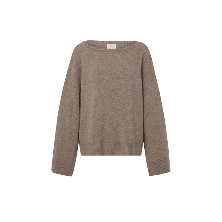 Damen lässiger Strickpullover mit weitem Schnitt Drune