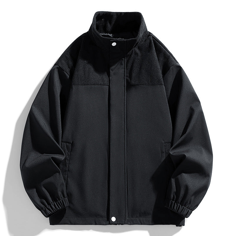 Damen Oversize-Übergangsjacke mit Cordbesatz und Stehkragen Drune