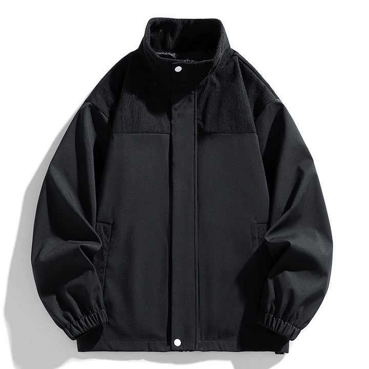 Damen Oversize-Übergangsjacke mit Cordbesatz und Stehkragen Drune