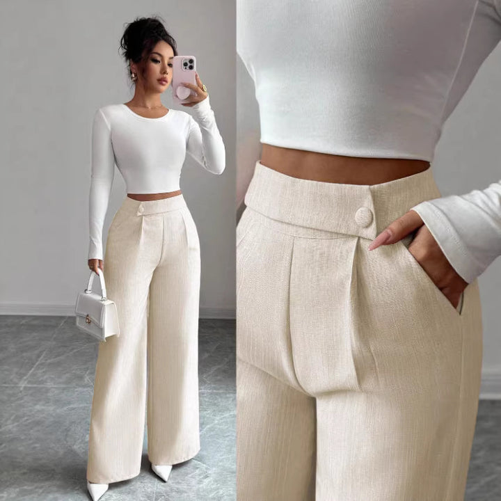 Damen Hoch taillierte, elegante und weiche Hose Drune