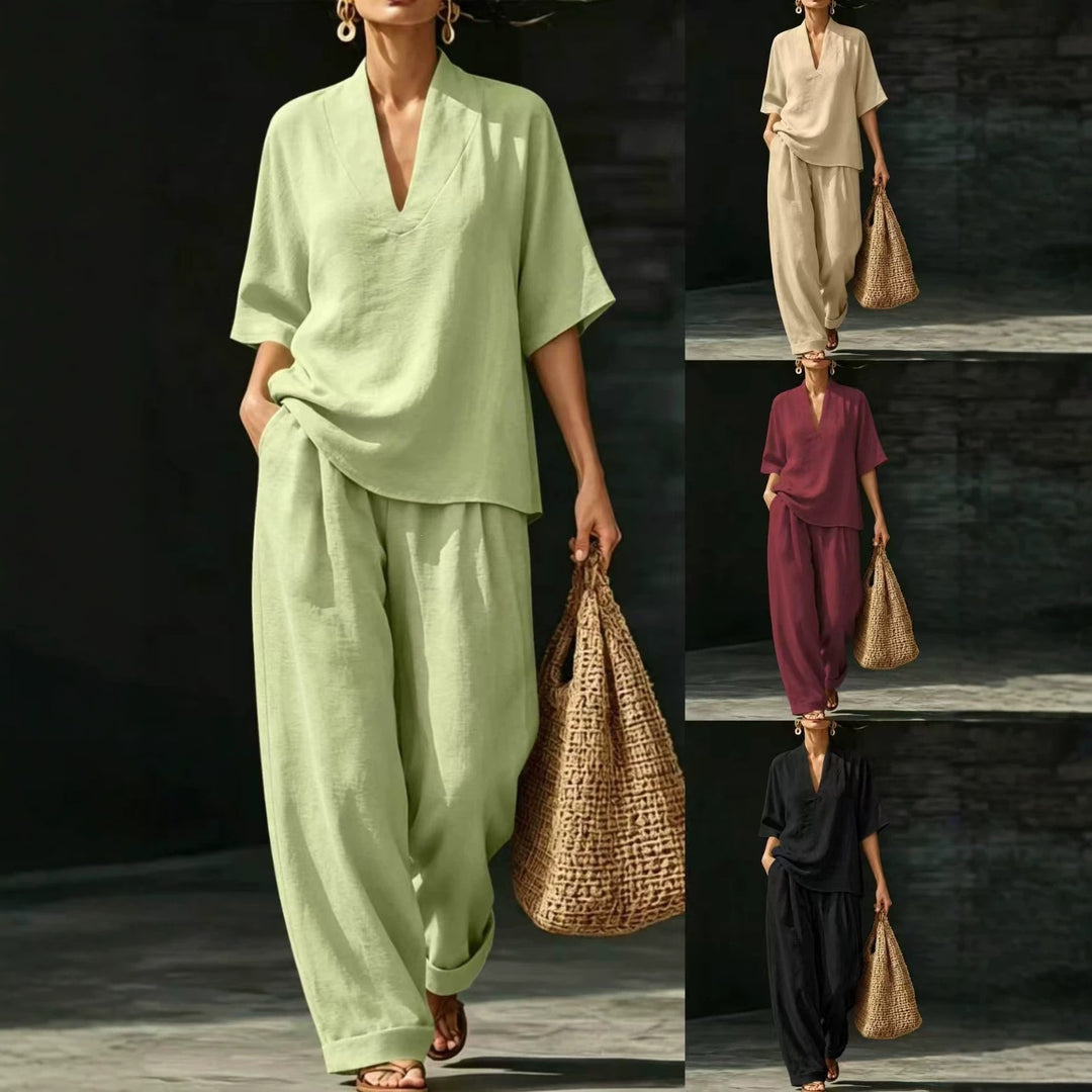 Damen Leichtes Oversize V-Ausschnitt Tunika‑Top mit Kimonoärmeln Drune