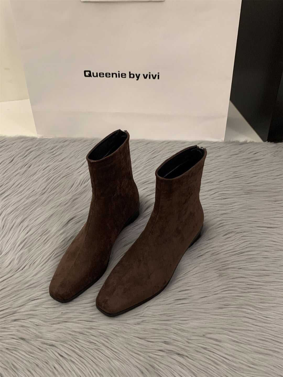 Damen Elegante Ankle-Boots aus Kunstleder Drune