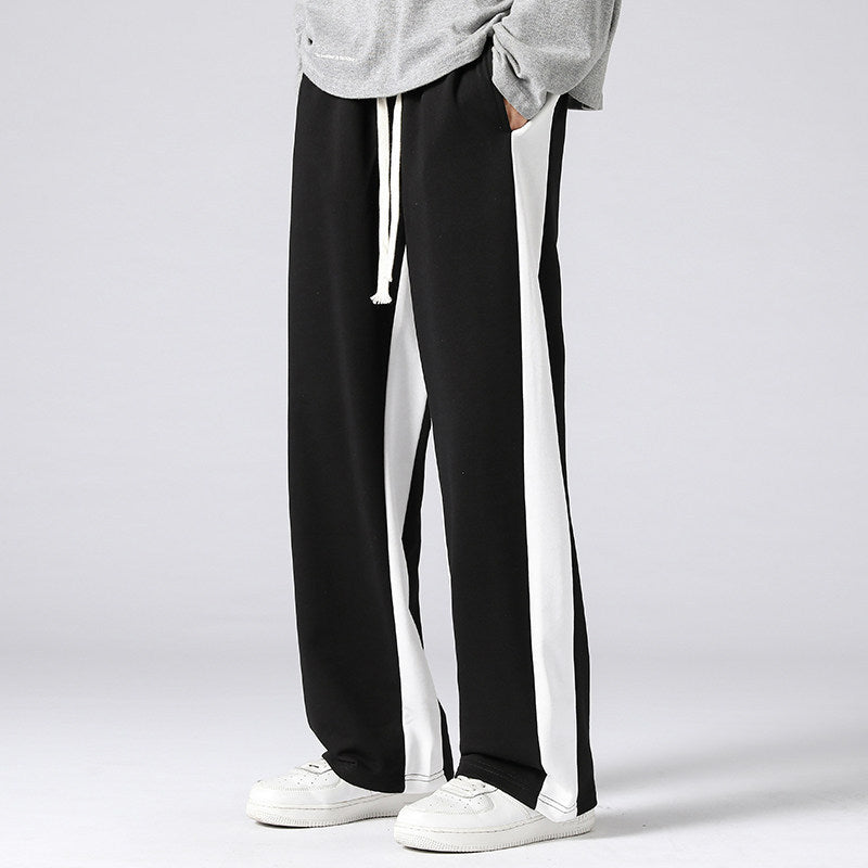 Herren Weite Trackpants mit kontrastseiteneinsätzen, elastischem Bund & Kordelzug Drune