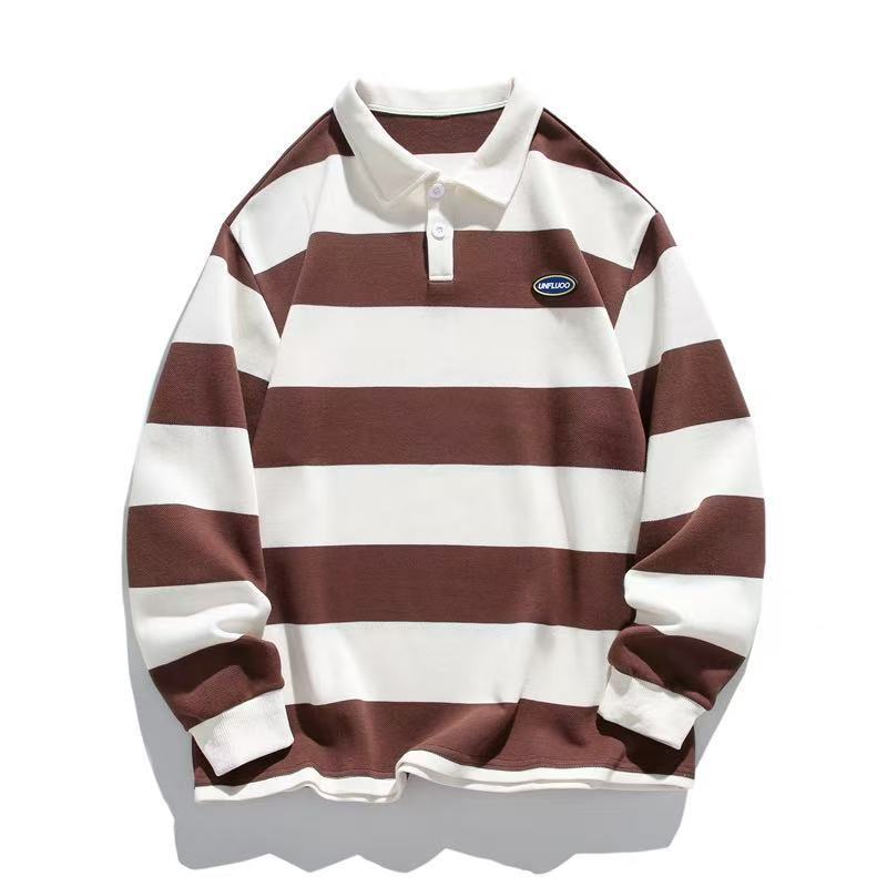 Herren Langarm Poloshirt im Streifen Look Drune