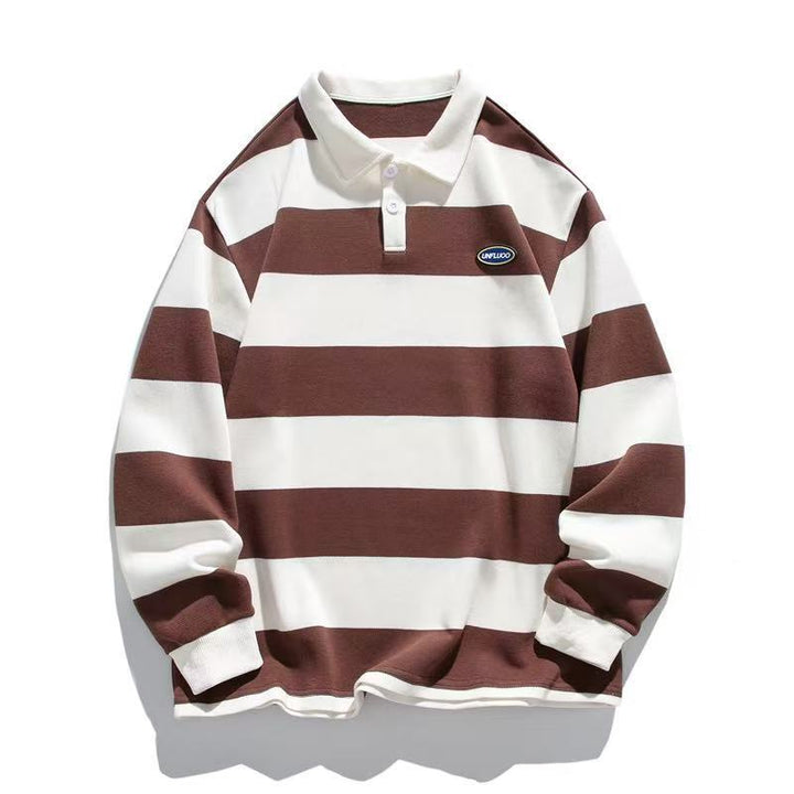 Herren Langarm Poloshirt im Streifen Look Drune