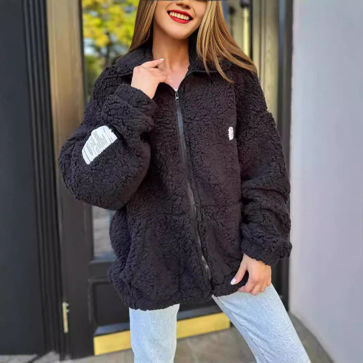 Damen Fleecejacke mit weichem Innenfutter und hoher Kragen Drune