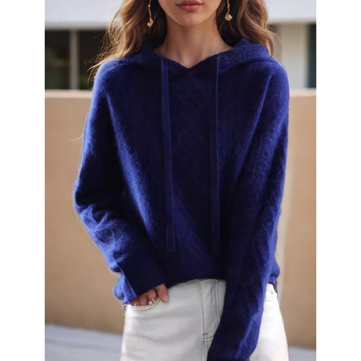 Damen nan kuscheliger Kapuzenpullover aus Kaschmirmischung mit Zopfmuster und Oversize-Schnitt Drune