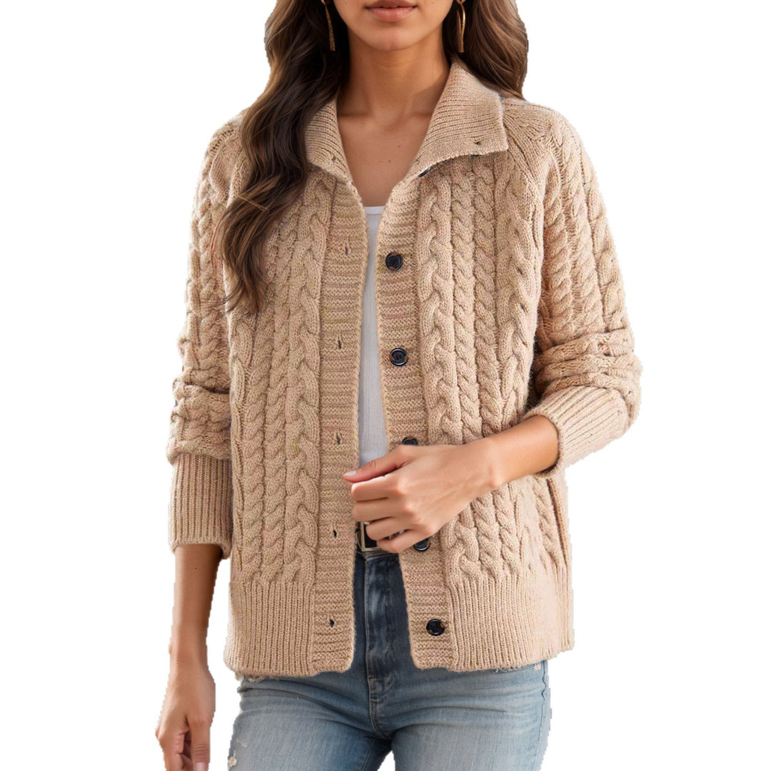Damen Grobstrickjacke mit dekorativem Zopfmuster und praktischen Taschen Drune