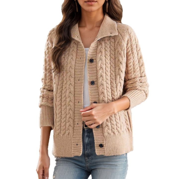 Damen Grobstrickjacke mit dekorativem Zopfmuster und praktischen Taschen Drune