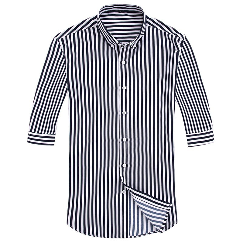Herren nan gestreiftes Businesshemd mit Button-Down-Kragen und taillierter Silhouette Drune