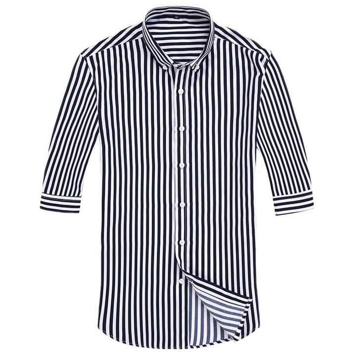 Herren nan gestreiftes Businesshemd mit Button-Down-Kragen und taillierter Silhouette Drune