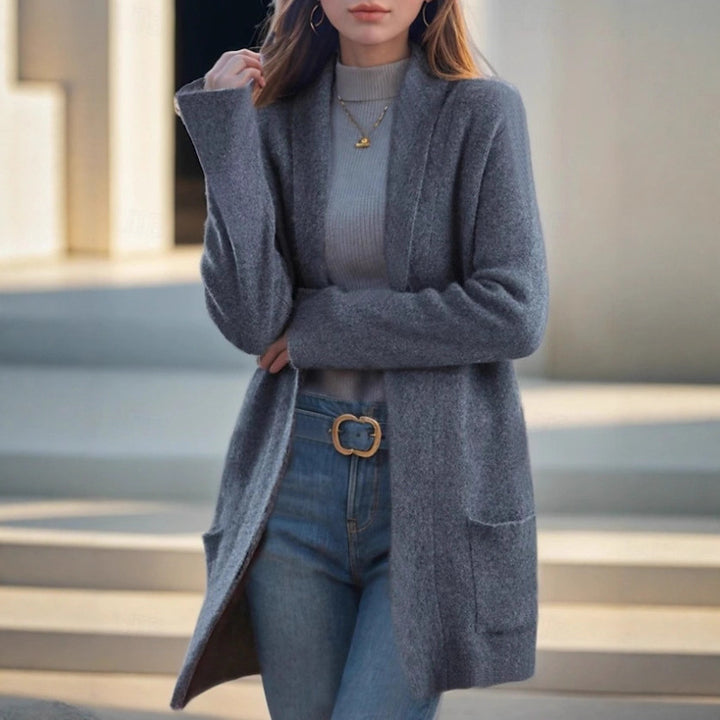 Damen Offener Longcardigan aus Soft‑Strick mit aufgesetzten Taschen Drune