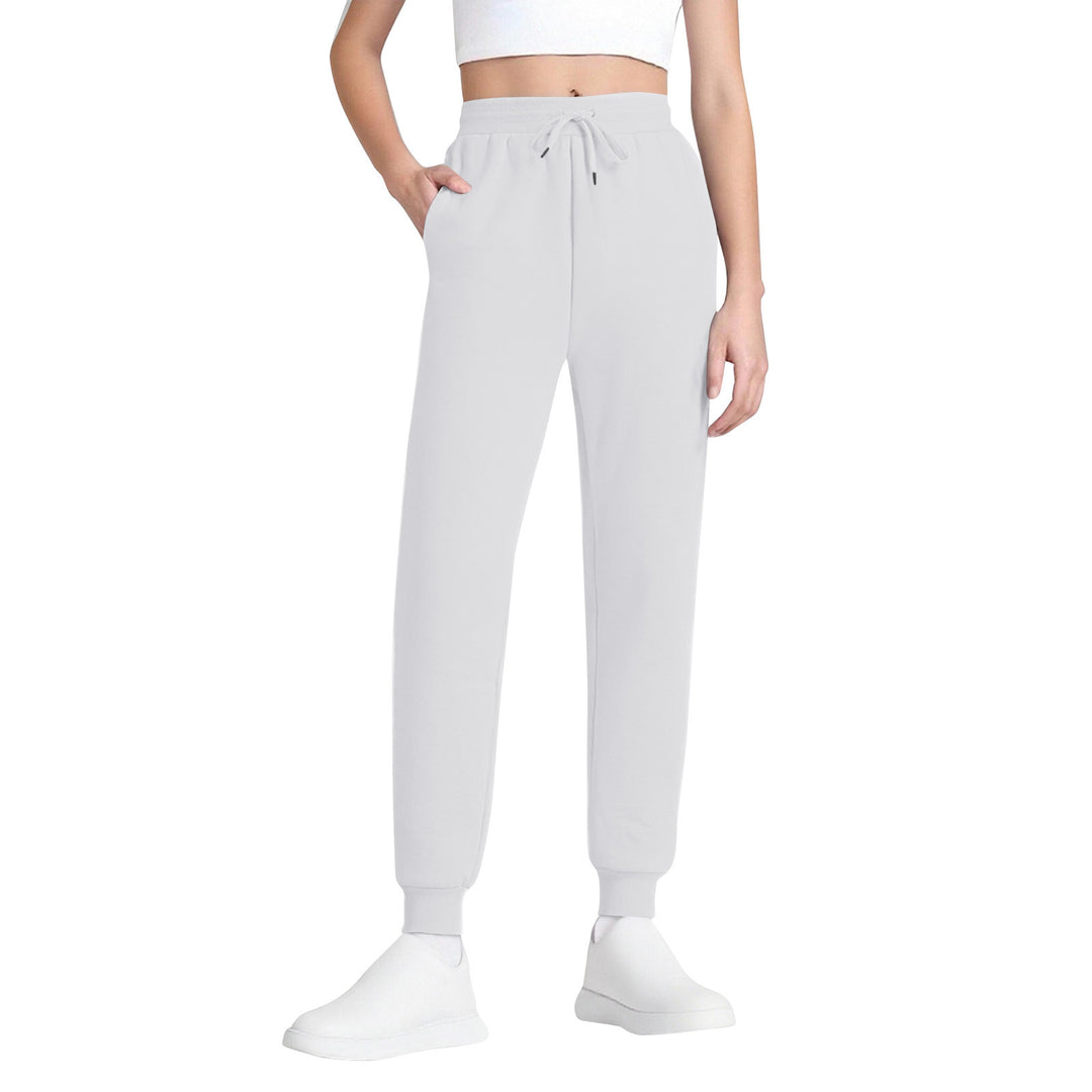 Damen nan schlanke hochgeschnittene Jogginghose mit Tunnelzug, Eingrifftaschen und Bündchen Drune
