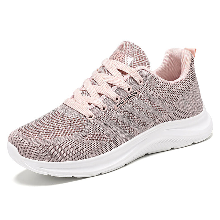 Damen nan gestrickter Schnür-Sneaker mit 3D-Strickobermaterial, verstärkter Zehenkappe und reaktiver EVA-Dämpfung Drune