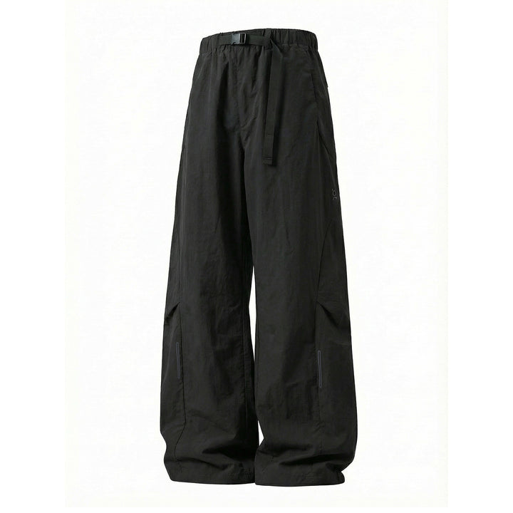 Unisex Weite technische Cargo-Hose mit elastischem Bund, integriertem Gurt und verstellbarem Beinabschluss Drune