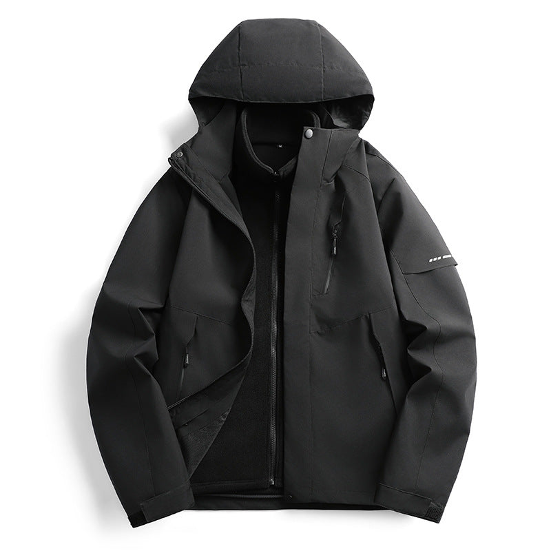 Damen wasserdichte Softshell Outdoorjacke mit Kapuze atmungsaktive Membran Drune