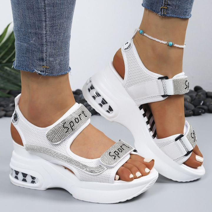 Damen Sportliche Sandalen mit funkelnden Applikationen und atmungsaktivem Obermaterial Drune