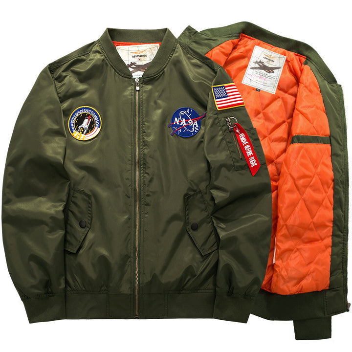 Herren Stylische Bomberjacke mit NASA-Patches Drune