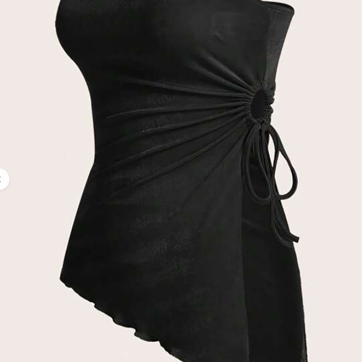 Damen Bandeau-Oberteil mit modischem Wickeldesign und verstellbaren Riemen Drune