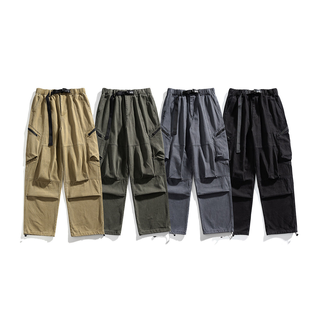 Herren Cargo-Hose mit elastischem Bund, multifunktionalen Taschen und verstellbarem Saum Drune