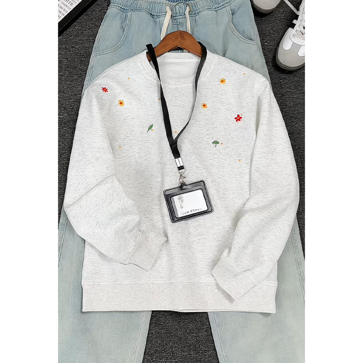 Damen Gemusterter Sweatshirt mit floralem Design Drune