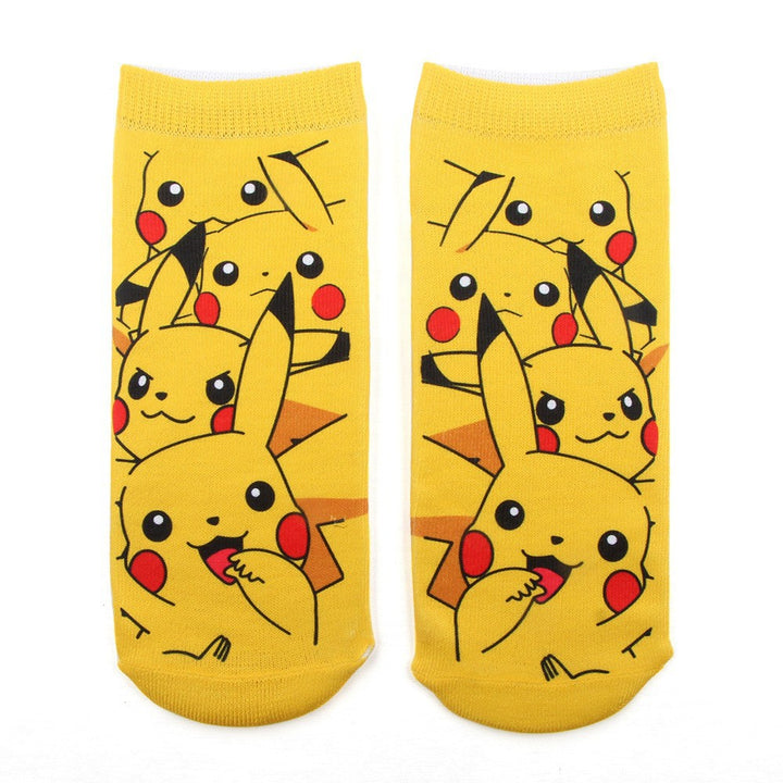 Unisex Niedrige Ankle-Socken mit Cartoon-Monster-Gesicht und weichem Baumwollmix Drune
