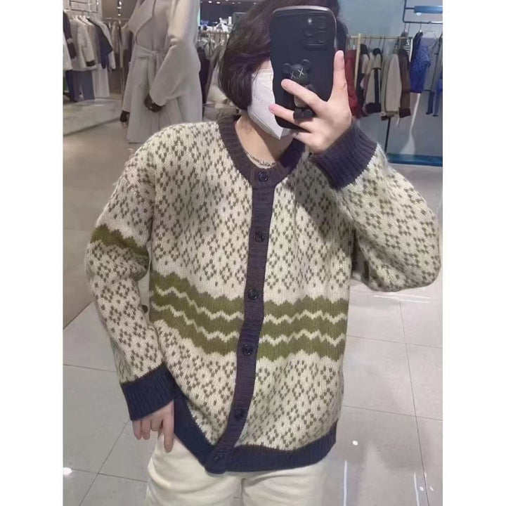 Damen modische Strickjacke im Norweger-Stil Drune