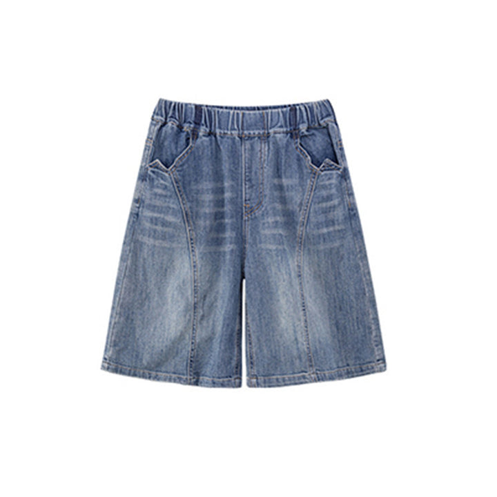 Unisex lässige Denim-Shorts mit hohen Seitentaschen Drune