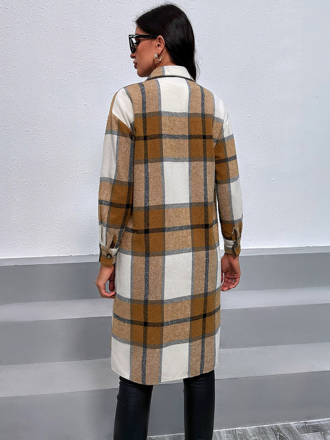 Drune | Damen-Shirtjacke – Oversized-Passform – Karomuster – Mittel Länge – Weicher Gewebter Stoff