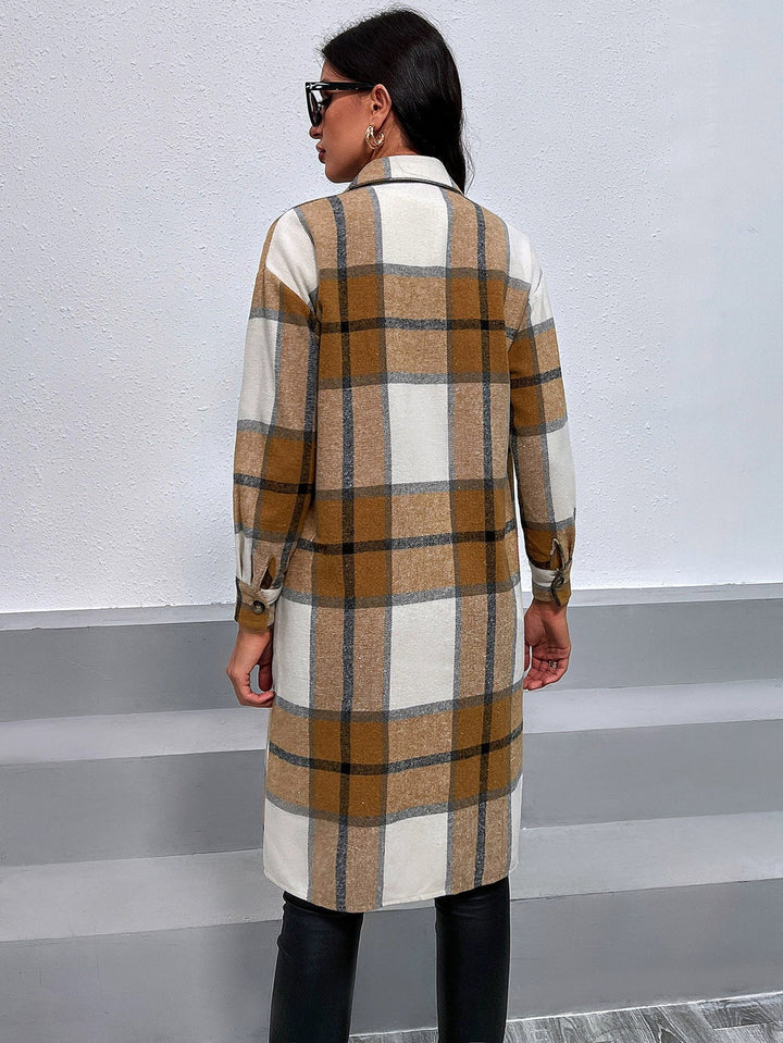 Drune | Damen-Shirtjacke – Oversized-Passform – Karomuster – Mittel Länge – Weicher Gewebter Stoff