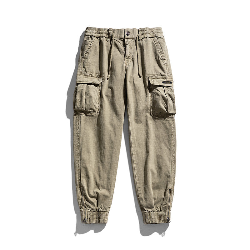Herren Multifunktionale Cargo-Joggerhose mit Reißverschluss-Beinabschluss und großen Klappentaschen Drune