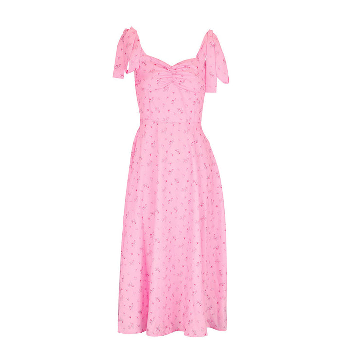 Damen Maxikleid mit verstellbaren Trägern und floralem Design Drune