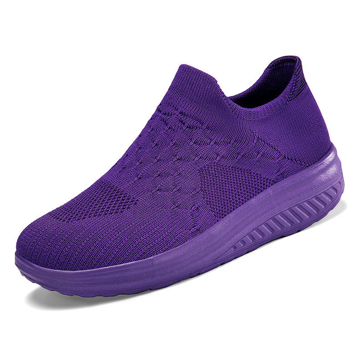 Damen Slip-On Sport Sneakers mit atmungsaktivem Strickdesign Drune