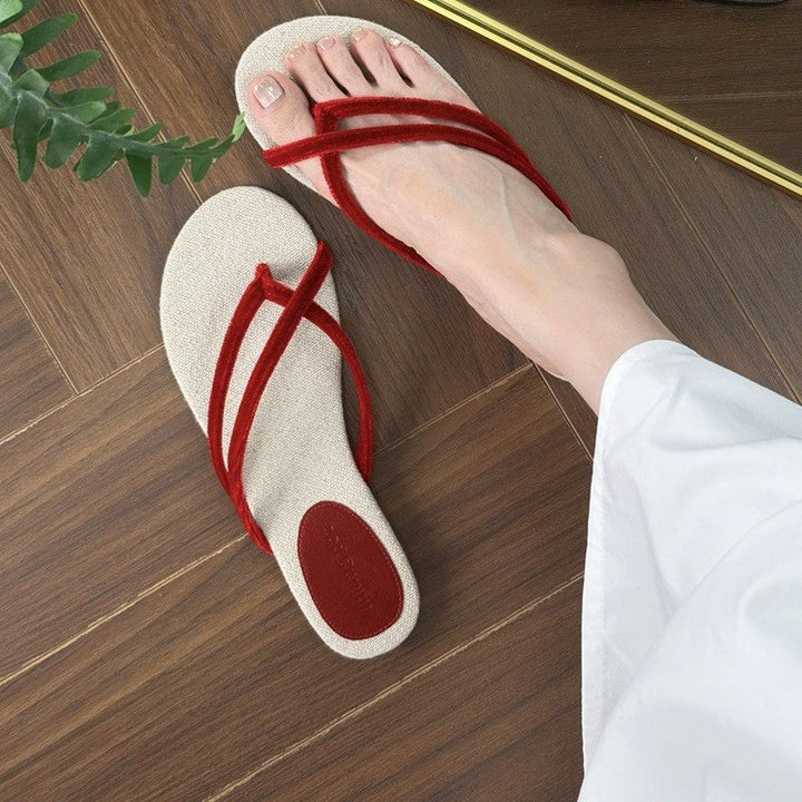 Damen Elegante und bequeme Zehentrenner mit weichem Fußbett Drune