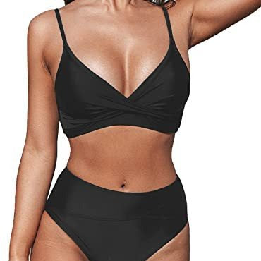 Damen Bikiniset mit hohem Bund und Wickel-Oberteil Drune