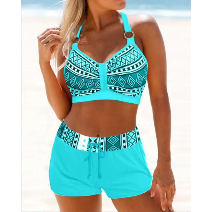Drune | Bikini mit geometrischem Druck für Frauen | Schwarz