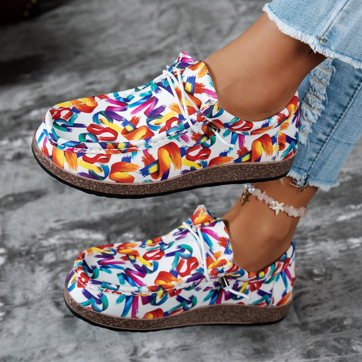 Damen Leichte Mokassin‑Sneaker mit ergonomischer Kork‑Optik‑Sohle Drune