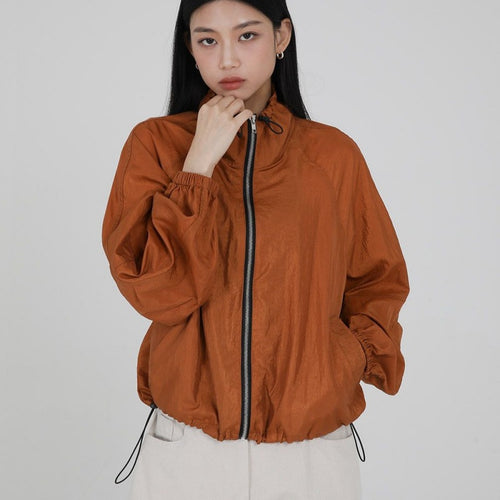 Damen atmungsaktive Jacke mit verstellbarem Kragen Drune